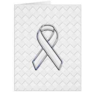 White Ribbon Awareness on Checkers Print