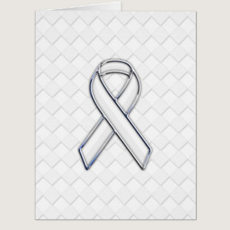 White Ribbon Awareness on Checkers Print
