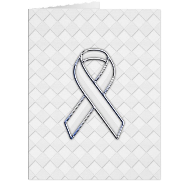 White Ribbon Awareness on Checkers Print Cards (Front)