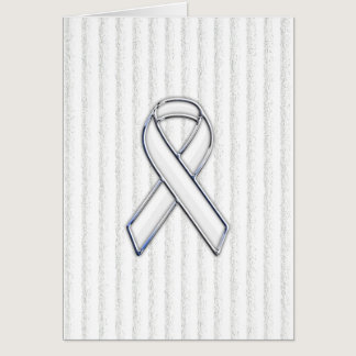 White Ribbon Awareness on Vertical Stripes