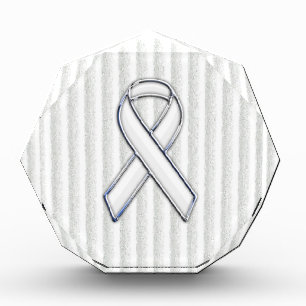 White Ribbon Awareness on Vertical Stripes Award