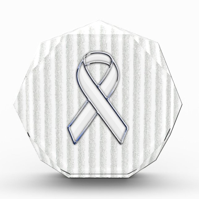 White Ribbon Awareness on Vertical Stripes Award (Front)