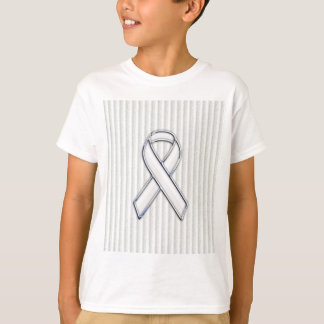 White Ribbon Awareness Stripes T-Shirt