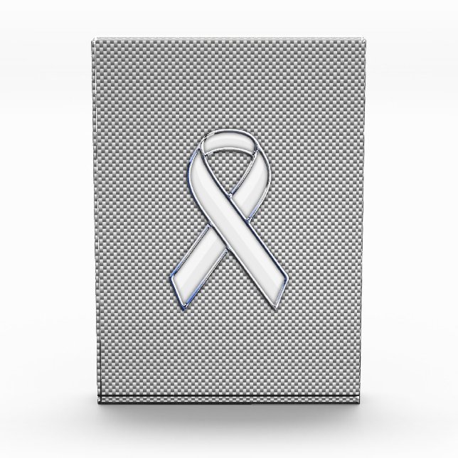 White Ribbon Awareness White Carbon Fiber Print Award (Front)