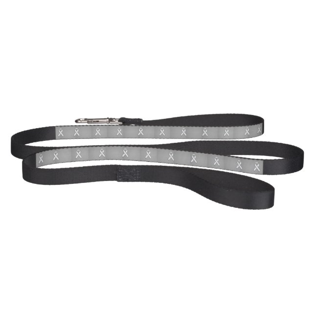 White Ribbon Awareness White Carbon Fiber Print Pet Leash (Full)
