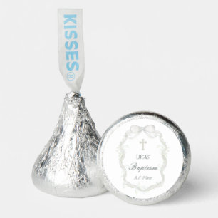 White Ribbon Baby's Breath Baptism Hershey®'s Kisses®