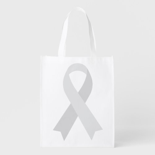 White Ribbon Bone Cancer Awareness Grocery Bag