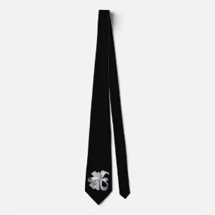 White ribbon bow tie