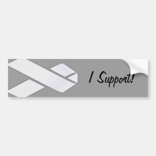 White Ribbon Bumper Sticker