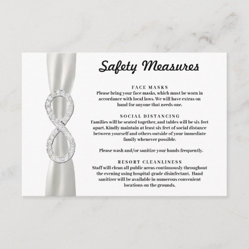 White Ribbon Diamond Infinity Safety Measures Enclosure Card