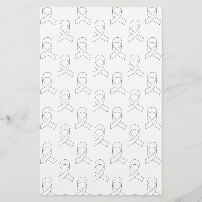 White Ribbon Pattern Stationery (Front)