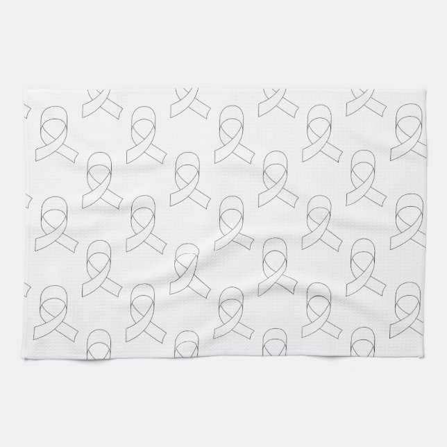 White Ribbon Pattern Towel (Horizontal)