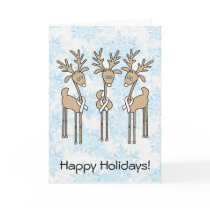White Ribbon Reindeer Holiday Card