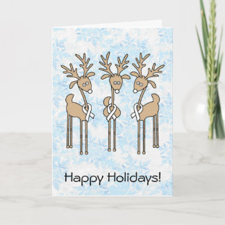 White Ribbon Reindeer Holiday Card