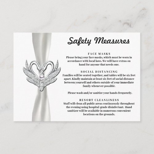 White Ribbon Silver Swans Safety Measures Enclosure Card