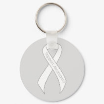White Ribbon Support Awareness Keychain
