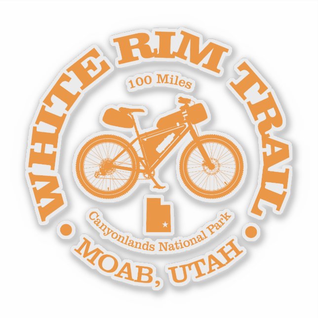 White Rim Trail (cycling) Sticker (Front)