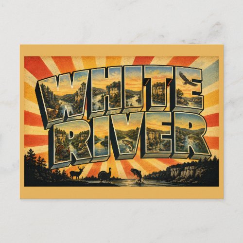 White River Arkansas Bluff Forest Art Postcard