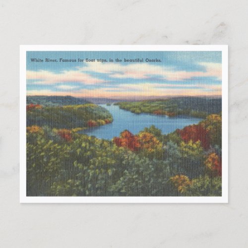 White River Arkansas Missouri Ozarks vintage scene Postcard