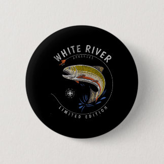 White River Arkansas Trout Fly Fishing Souvenir Wh Button