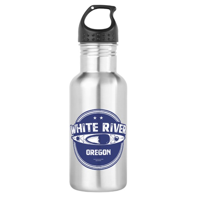 White River Oregon Kayak Stainless Steel Water Bottle (Front)
