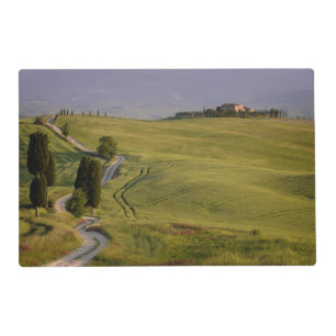 White road to Terrapille in Tuscany placemat