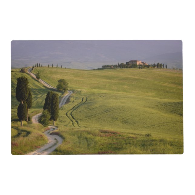 White road to Terrapille in Tuscany placemat (Front)