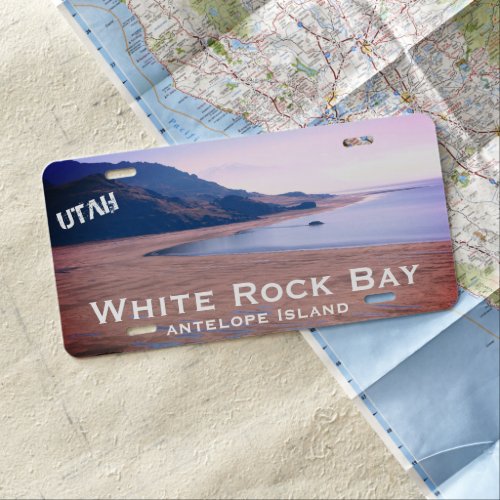 White Rock Bay Antelope Island Utah Landscape License Plate