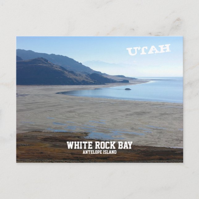 White Rock Bay, Antelope Island, Utah Postcard (Front)