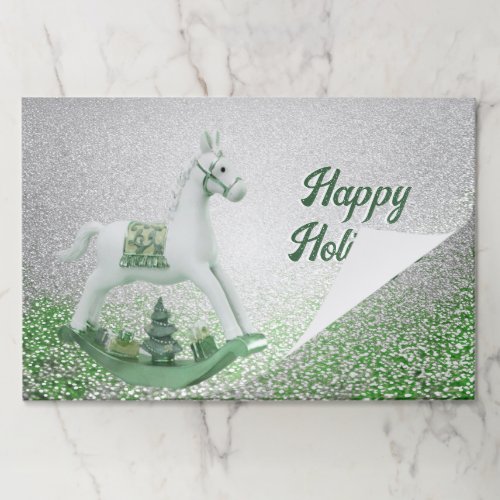 White Rocking Horse Holiday Tearaway placemat