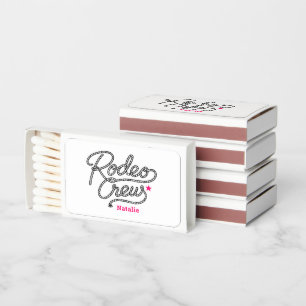 White Rodeo Crew Western Bachelorette Party Matchboxes