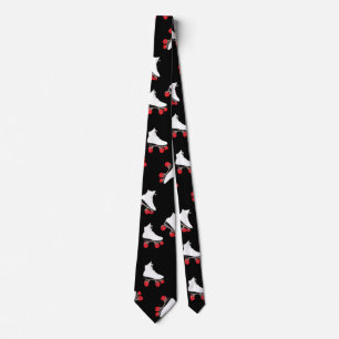 White roller skates neck tie