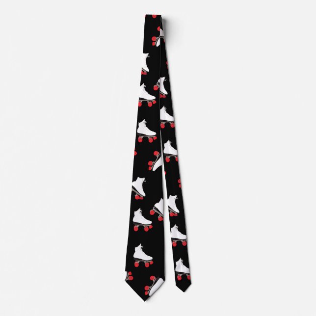 White roller skates neck tie (Front)