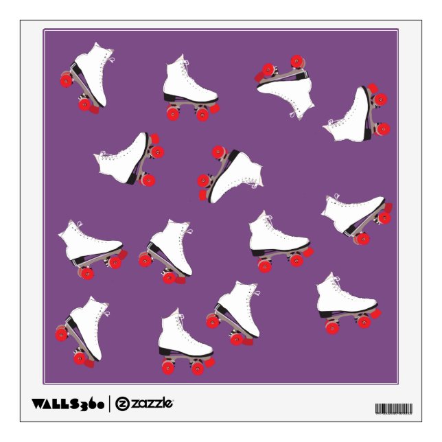 White Roller Skates Wall Decals (Front)