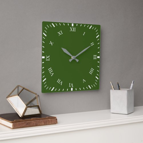 White Roman Number  Minutes Clock Face Wall Clock