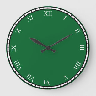 White Roman Numbers Face & Trim Round Clock