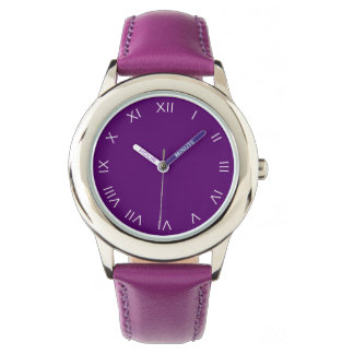 White Roman Numbers On Purple wacnt Watch