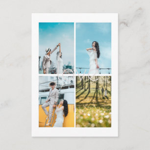 White Romance Love Photo Collage Wedding Enclosure Card