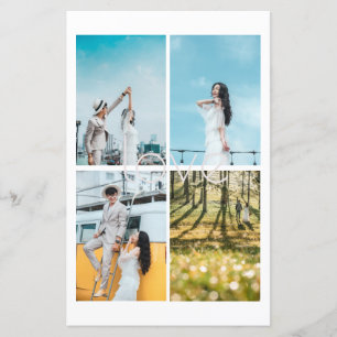White Romance Love Photo Collage Wedding program