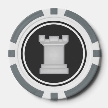 White Rook Chess Piece Poker Chips by Chess_store at Zazzle