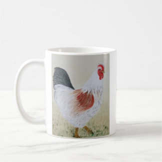 White Rooster Acrylic Painting Coffee Mug