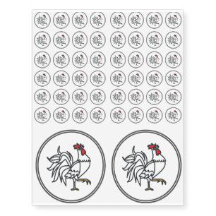 White Rooster - Fish Prawn Crab Collection Temporary Tattoos