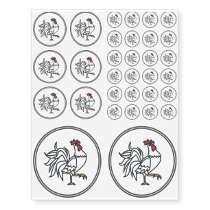 White Rooster - Fish Prawn Crab Collection Temporary Tattoos