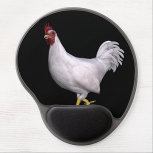 White Rooster Gel Mouse Pad
