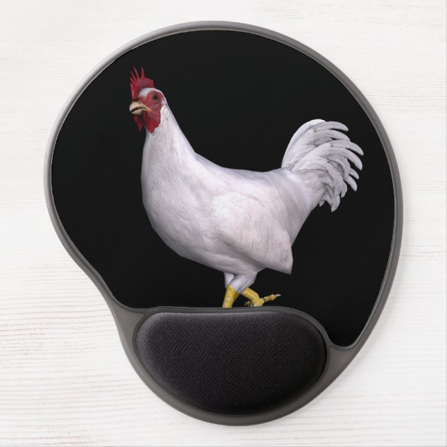 White Rooster Gel Mouse Pad (Front)
