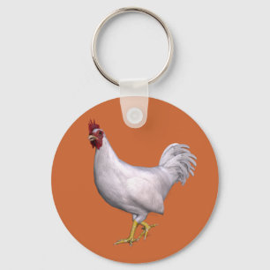 White Rooster Keychain