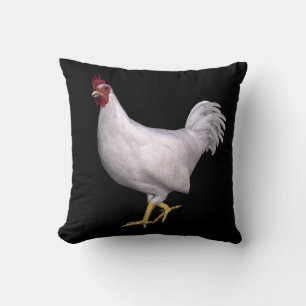 White Rooster Throw Pillow