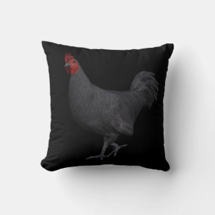 White Rooster Throw Pillow