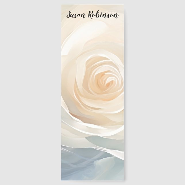 White rose abstract flower painting bookmarks (Front)