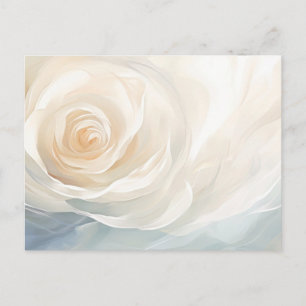 White rose abstract flower painting postcard
